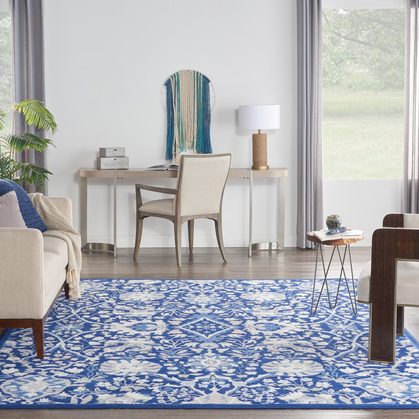 Nourison Whimsicle 8'4" x 11'6" Navy Multicolor Farmhouse Indoor Rug