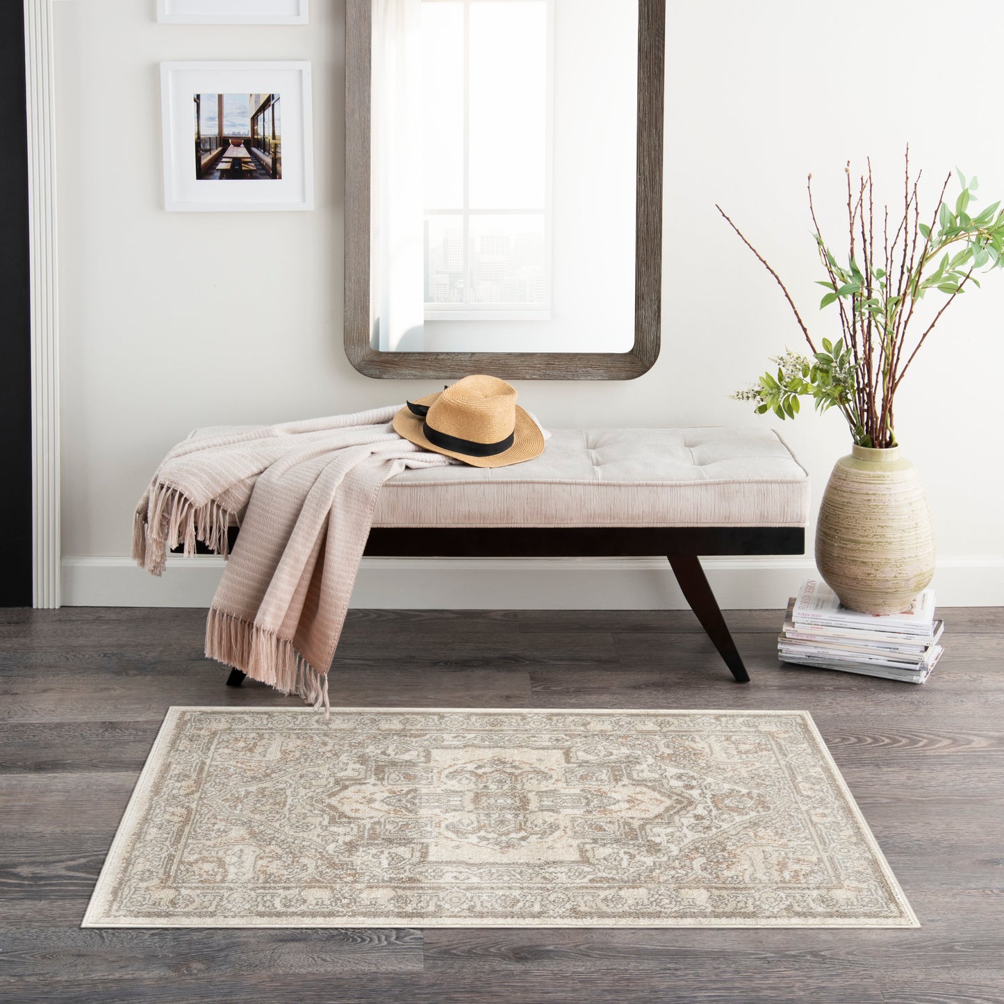 Nourison Quarry 2'2" x 3'9" Beige Vintage Indoor Rug