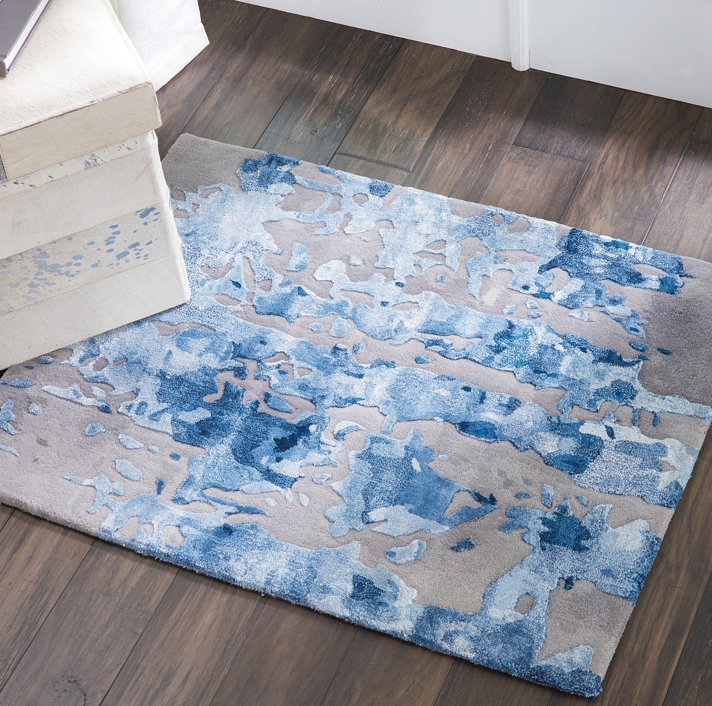 Nourison Prismatic 2' x 3' Blue/Grey Modern Indoor Rug