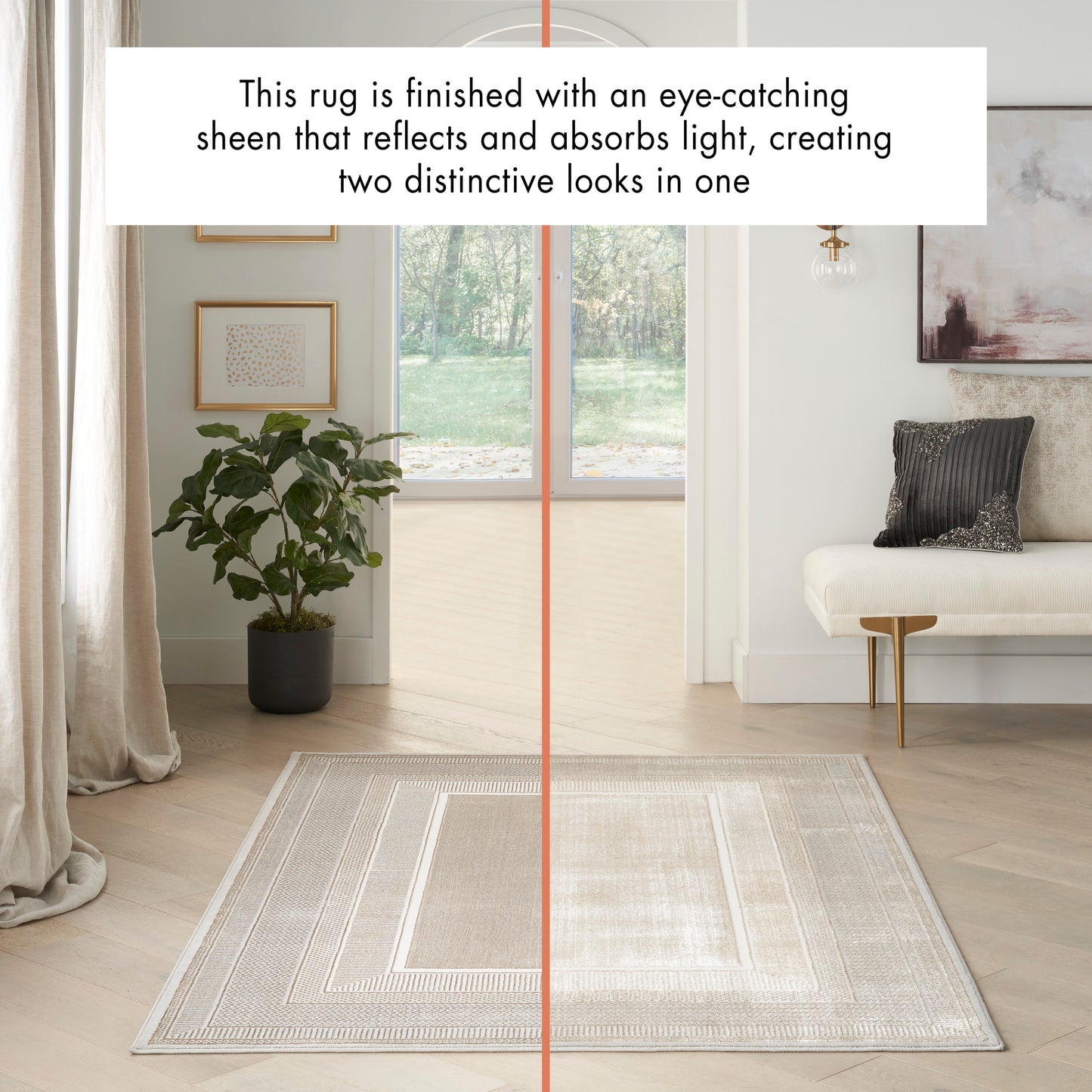 Nourison Glitz 3'11" x 5'11" Ivory Modern Indoor Rug