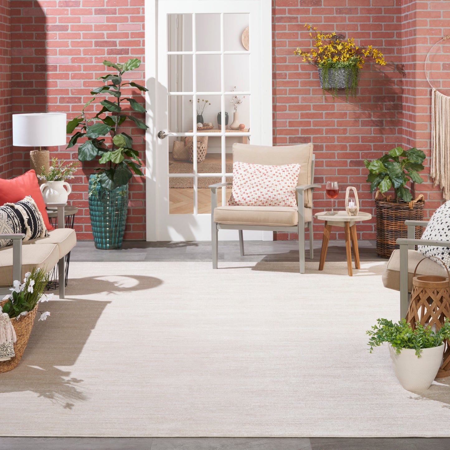 Nourison Nourison Essentials 12' x 15' Ivory Beige Outdoor Rug