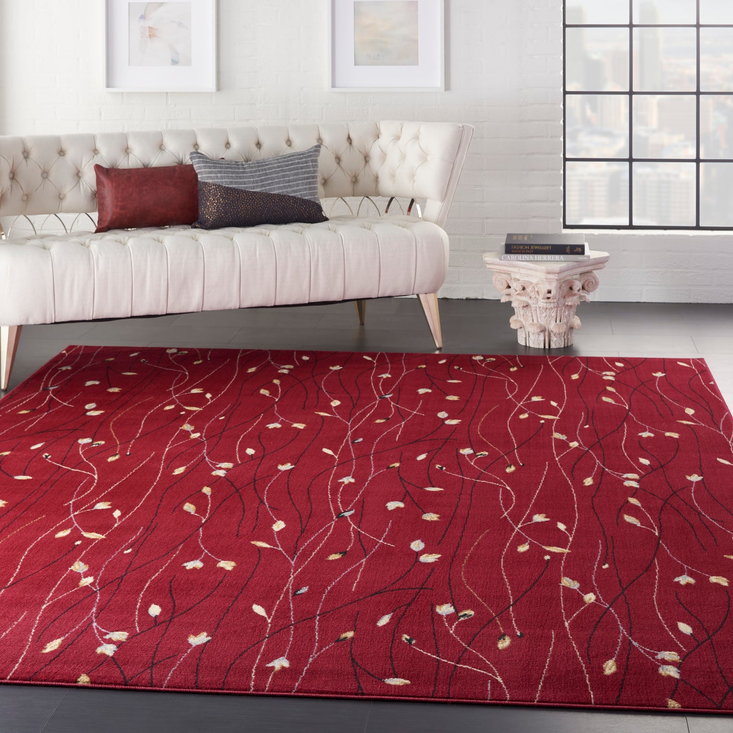 Nourison Grafix 7'10" x 9'10" Red Contemporary Indoor Rug