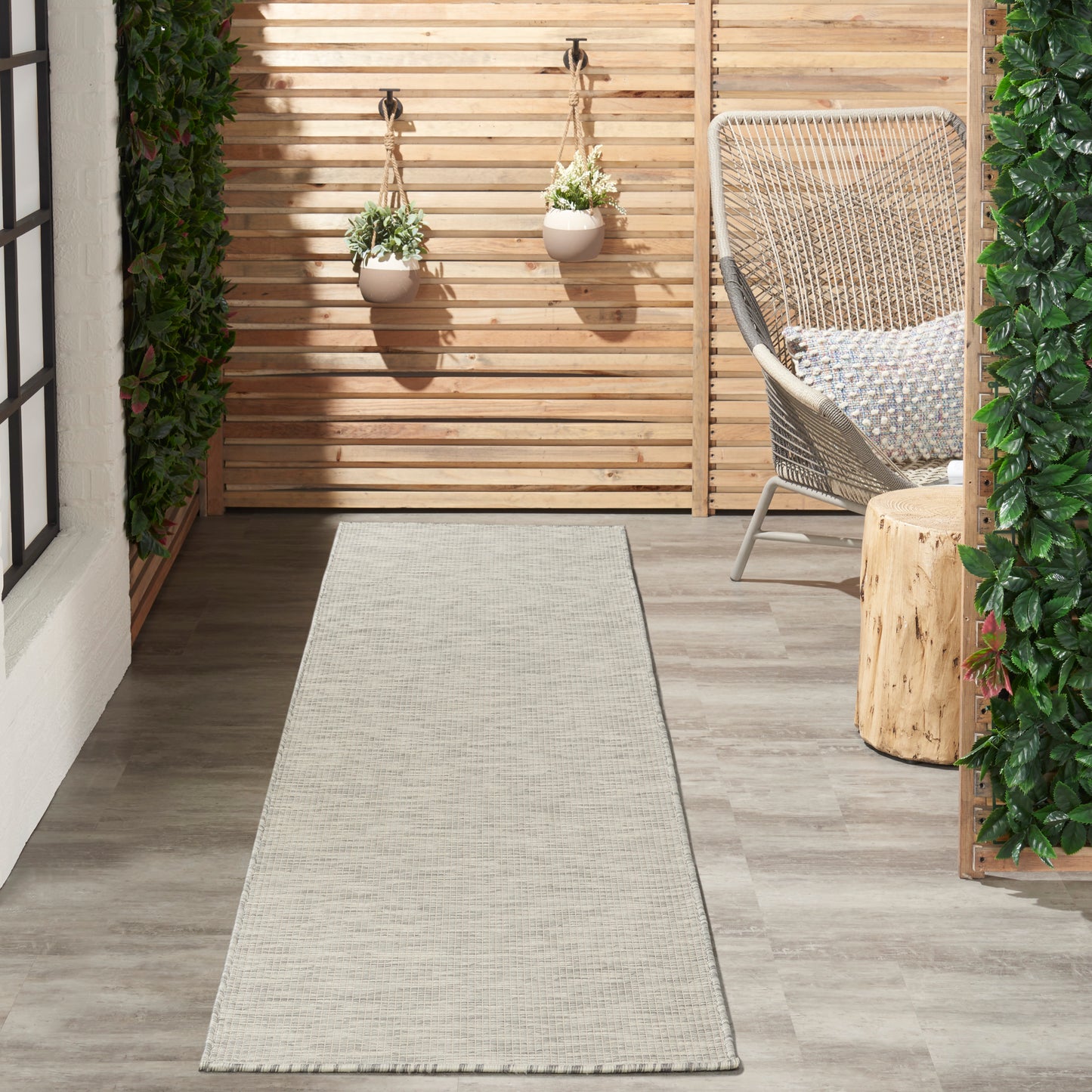 Nourison Positano 2'2" x 12' Light Grey Modern Rug