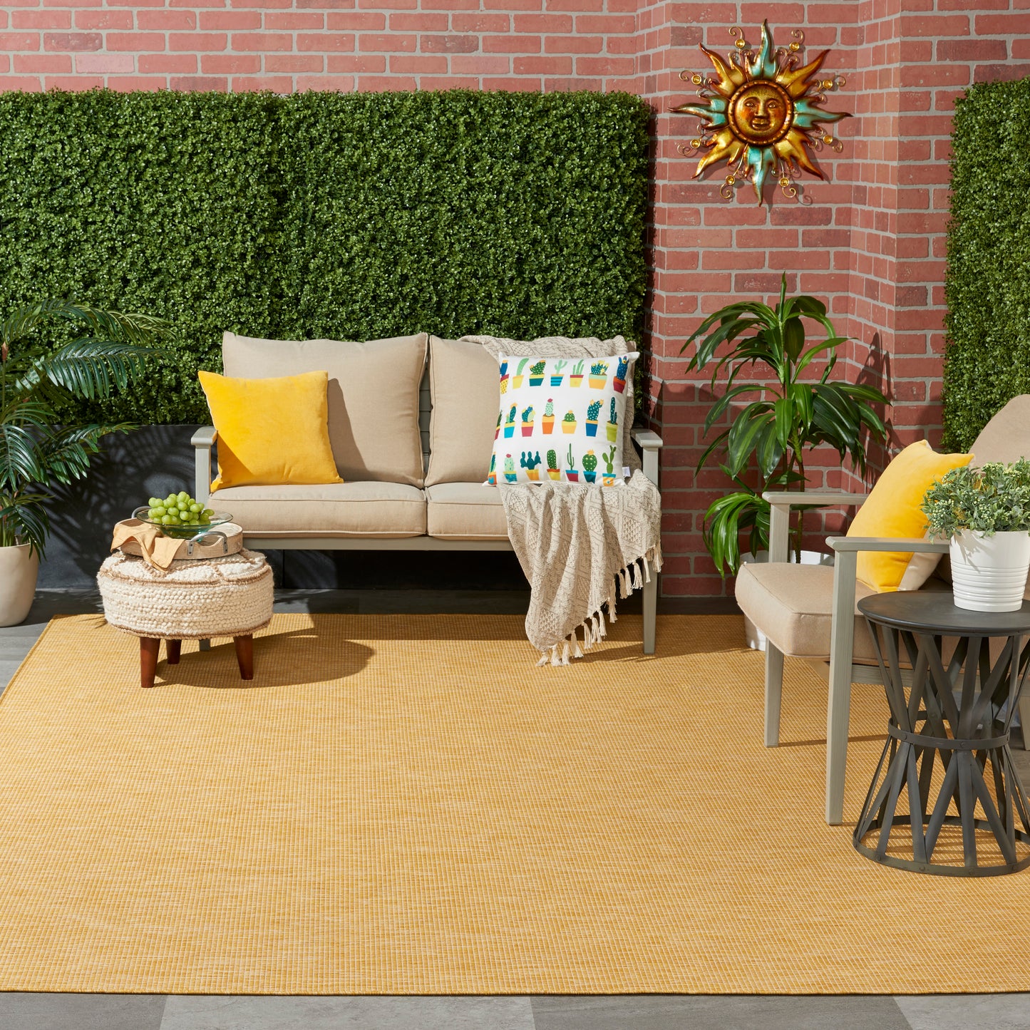 Nourison Positano 6' x 9' Yellow Modern Rug
