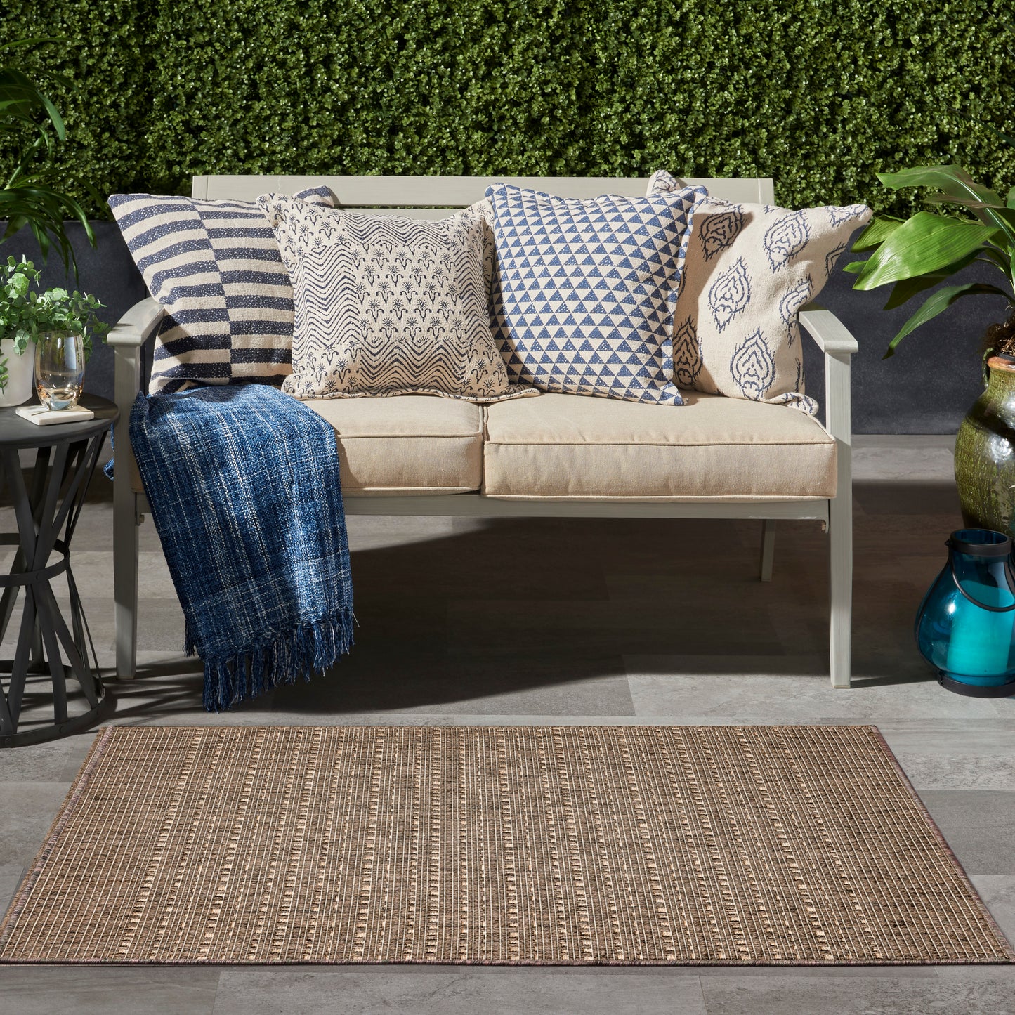 Nourison Tulum 3' x 5' Brown Outdoor Rug