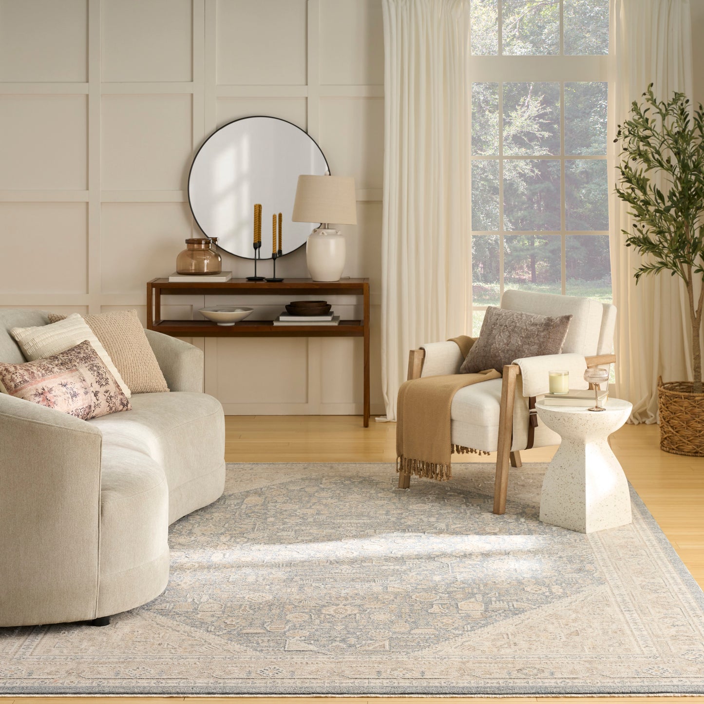 Nourison Retreat 9'6" x 13'2" Ivory Blue Vintage Indoor Rug