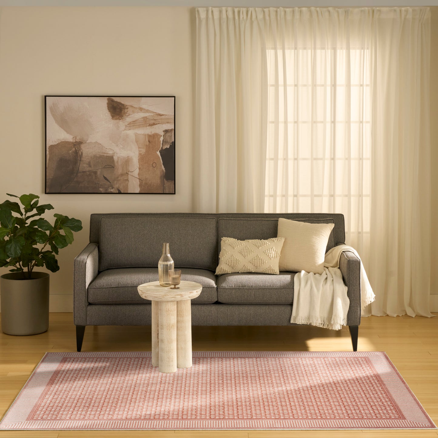 Nourison Nordic 4' x 6' Brick Ivory Modern Indoor Rug