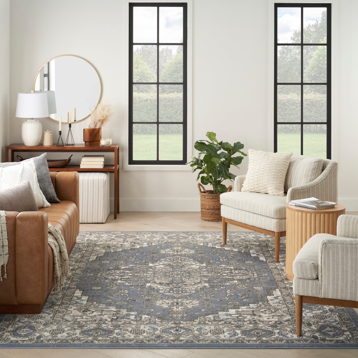 Nourison Quarry 8'10" x 11'10" Blue Vintage Indoor Rug