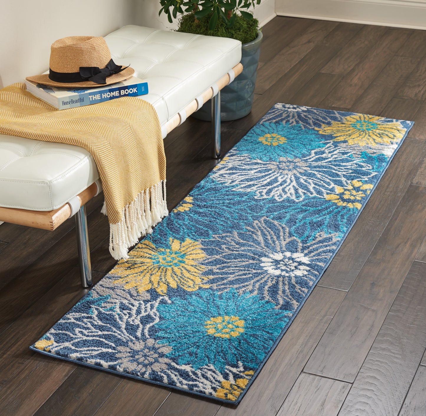 Nourison Passion 1'10" x 6' Blue Contemporary Indoor Rug