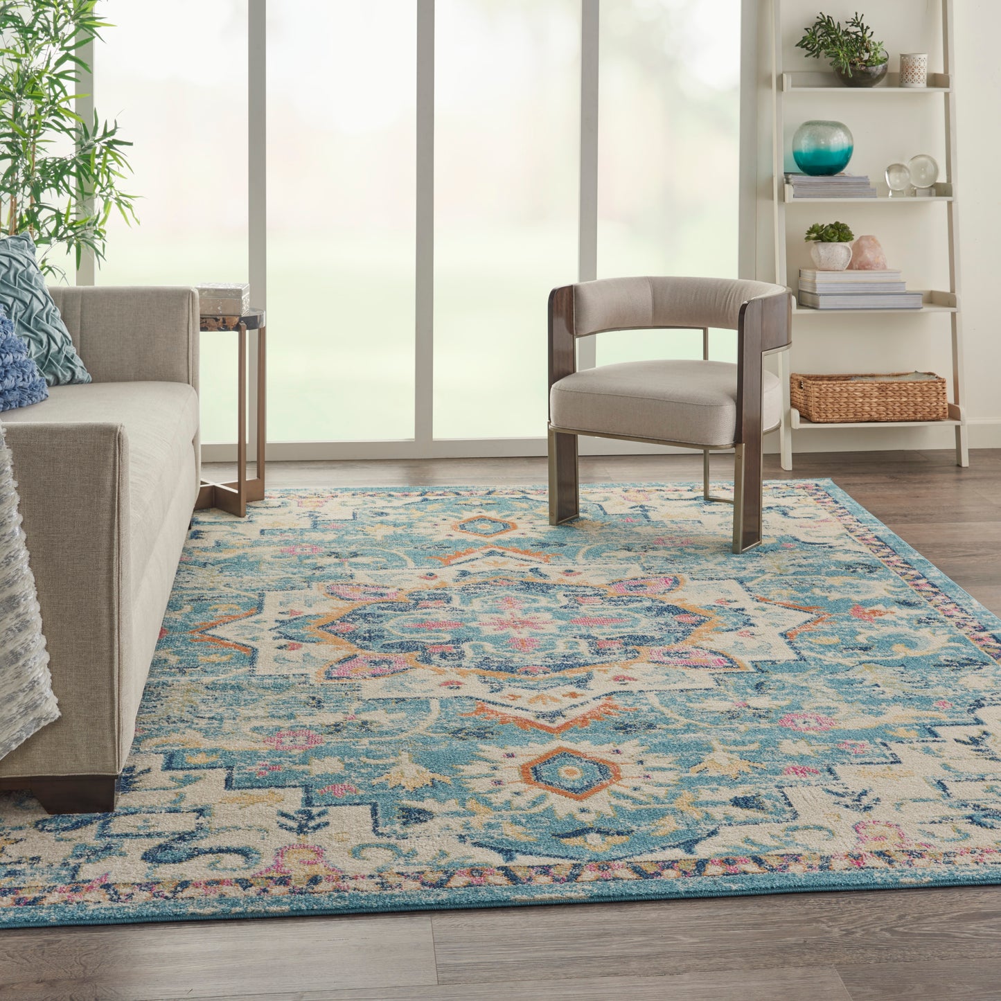 Nourison Passion 8' x 10' Ivory/Light Blue Bohemian Indoor Rug