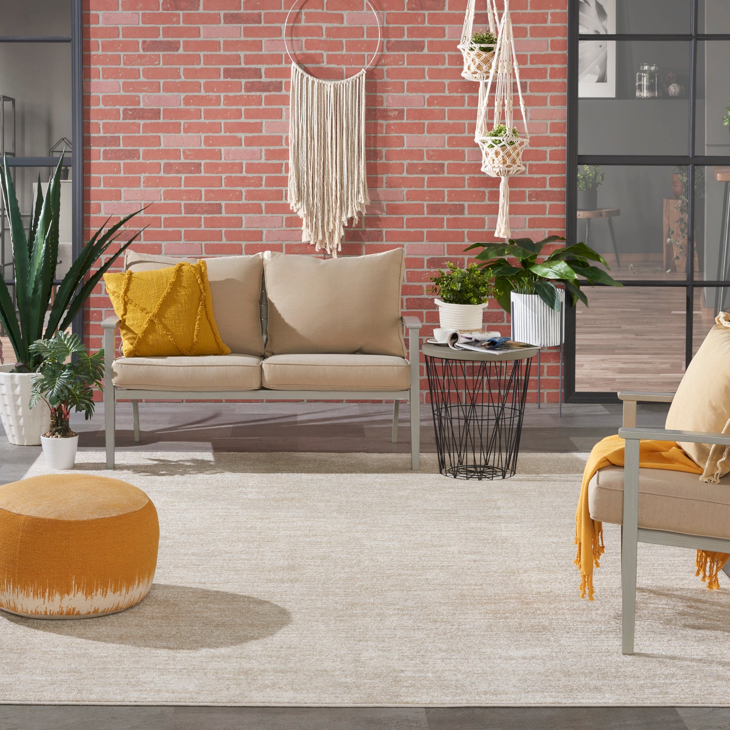 Nourison Nourison Essentials 8' x 11' Ivory Beige Outdoor Rug