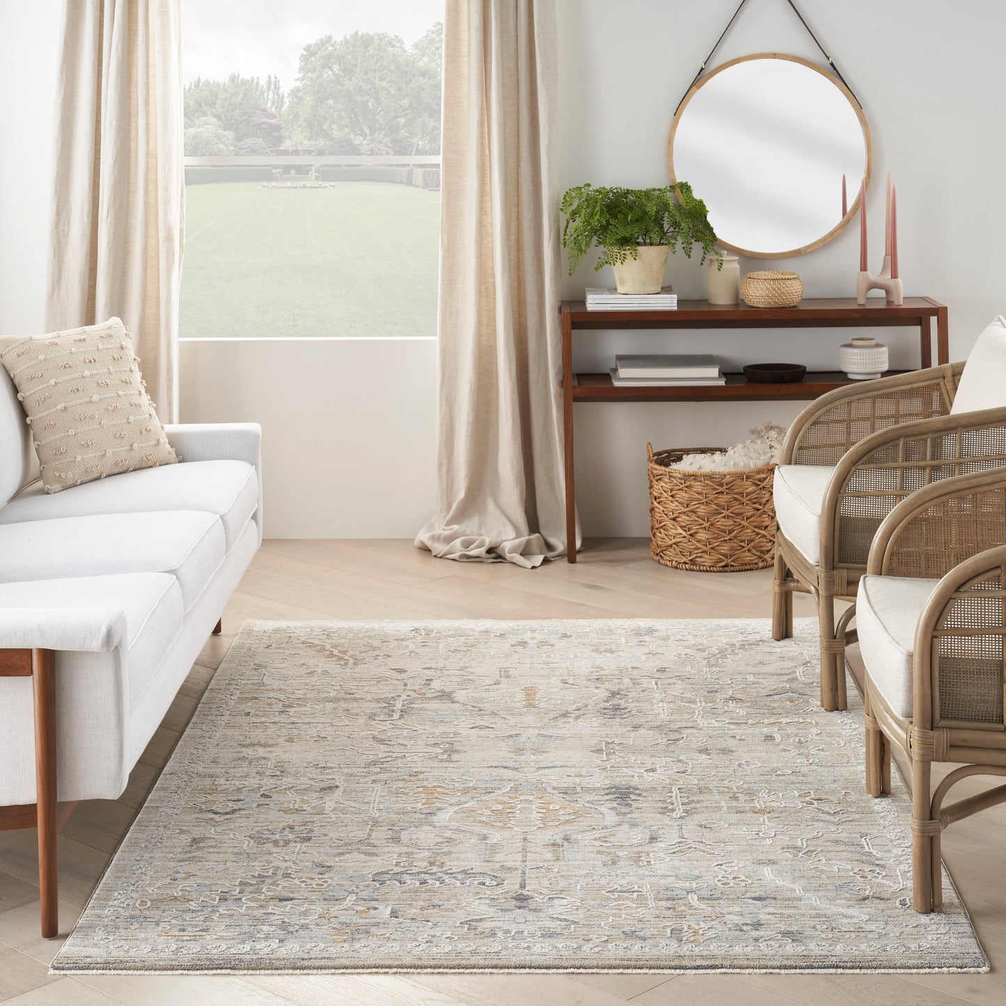 Nourison Lynx 5'3" x 7'10" Ivory Taupe Vintage Indoor Rug