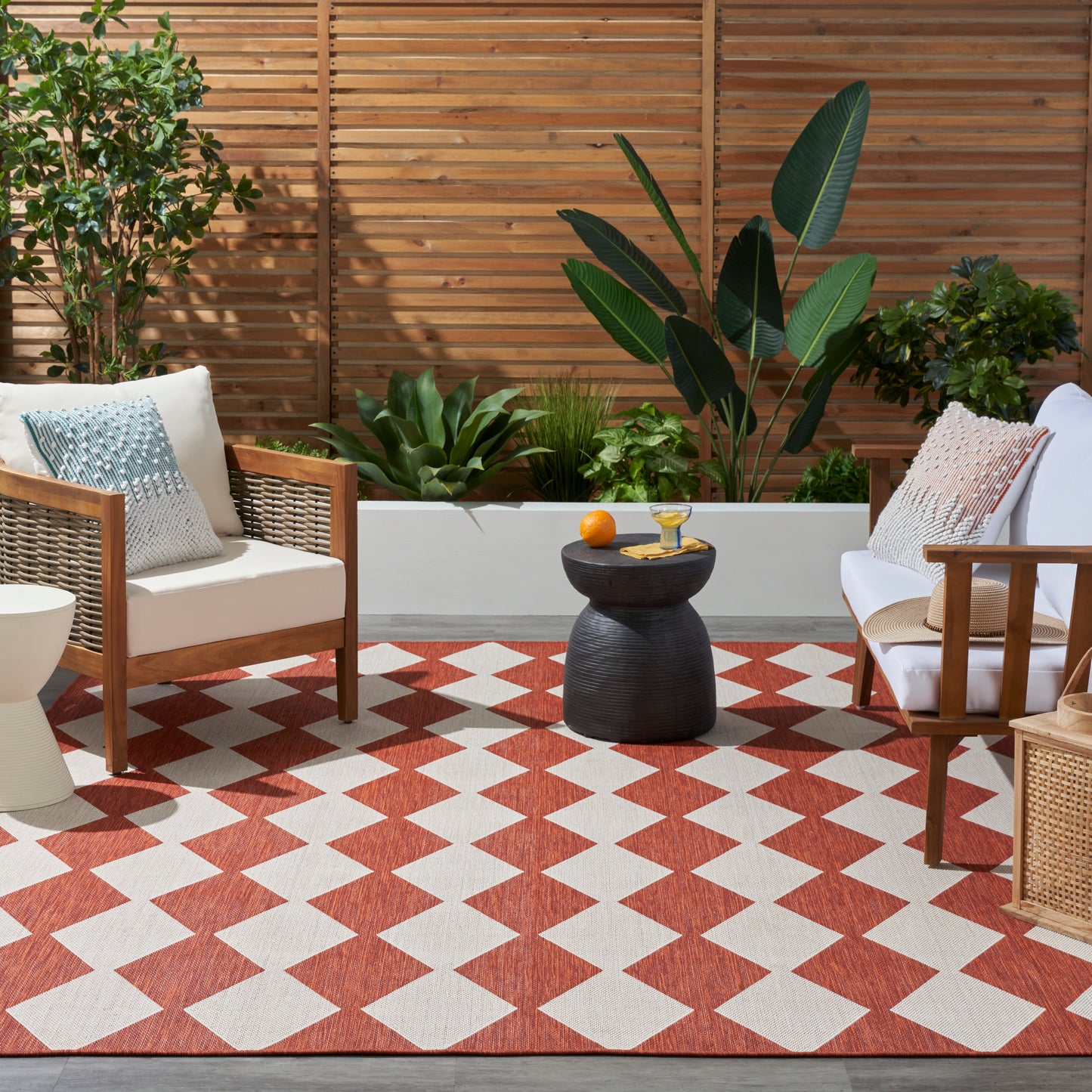 Nourison Positano 7' x 10' Terracotta Modern Rug