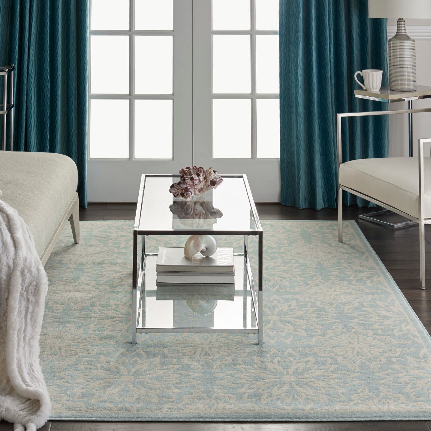Nourison Jubilant 4' x 6' Ivory Green Farmhouse Indoor Rug