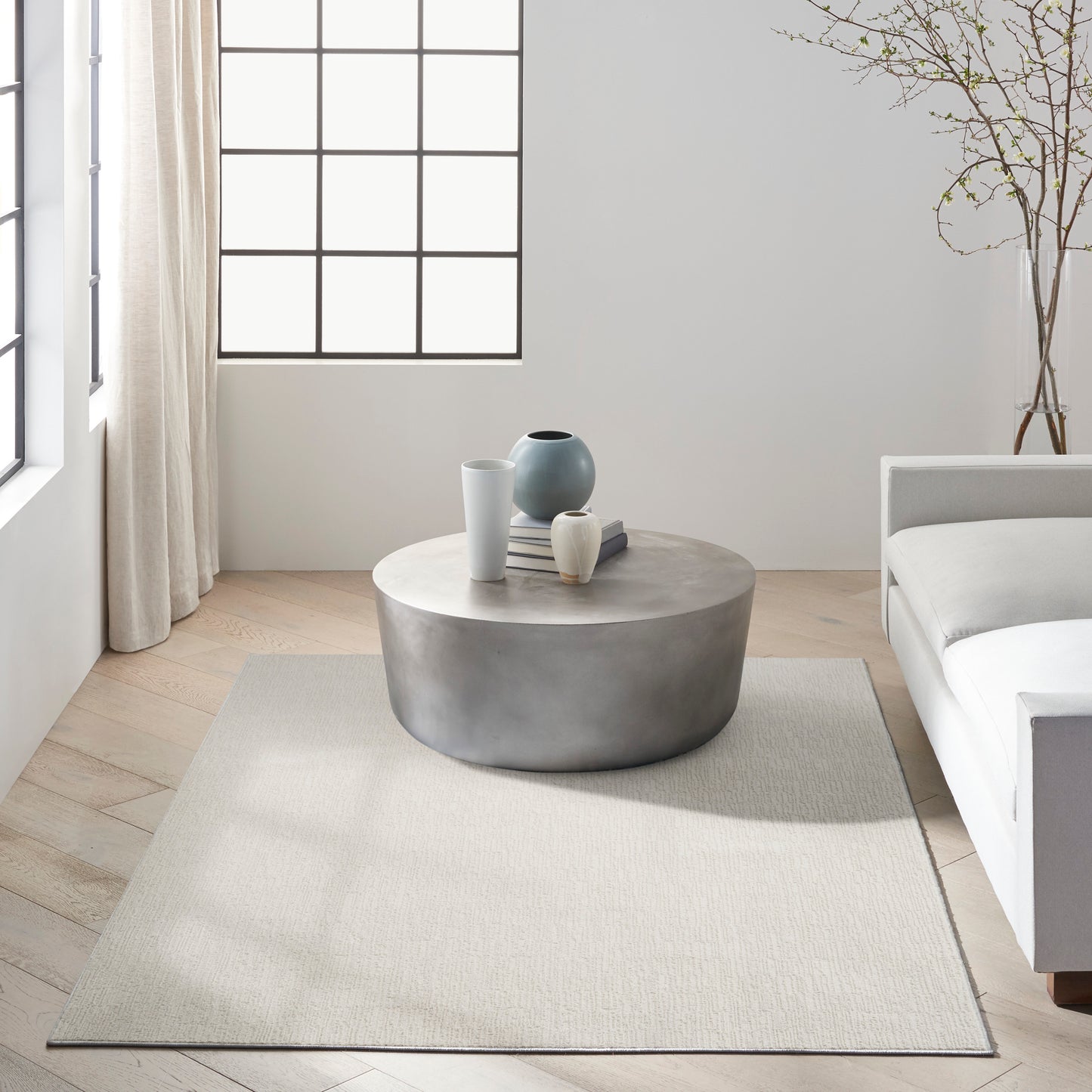 Calvin Klein Captivating 7'10" x 9'10" Ivory Grey Modern Indoor Rug