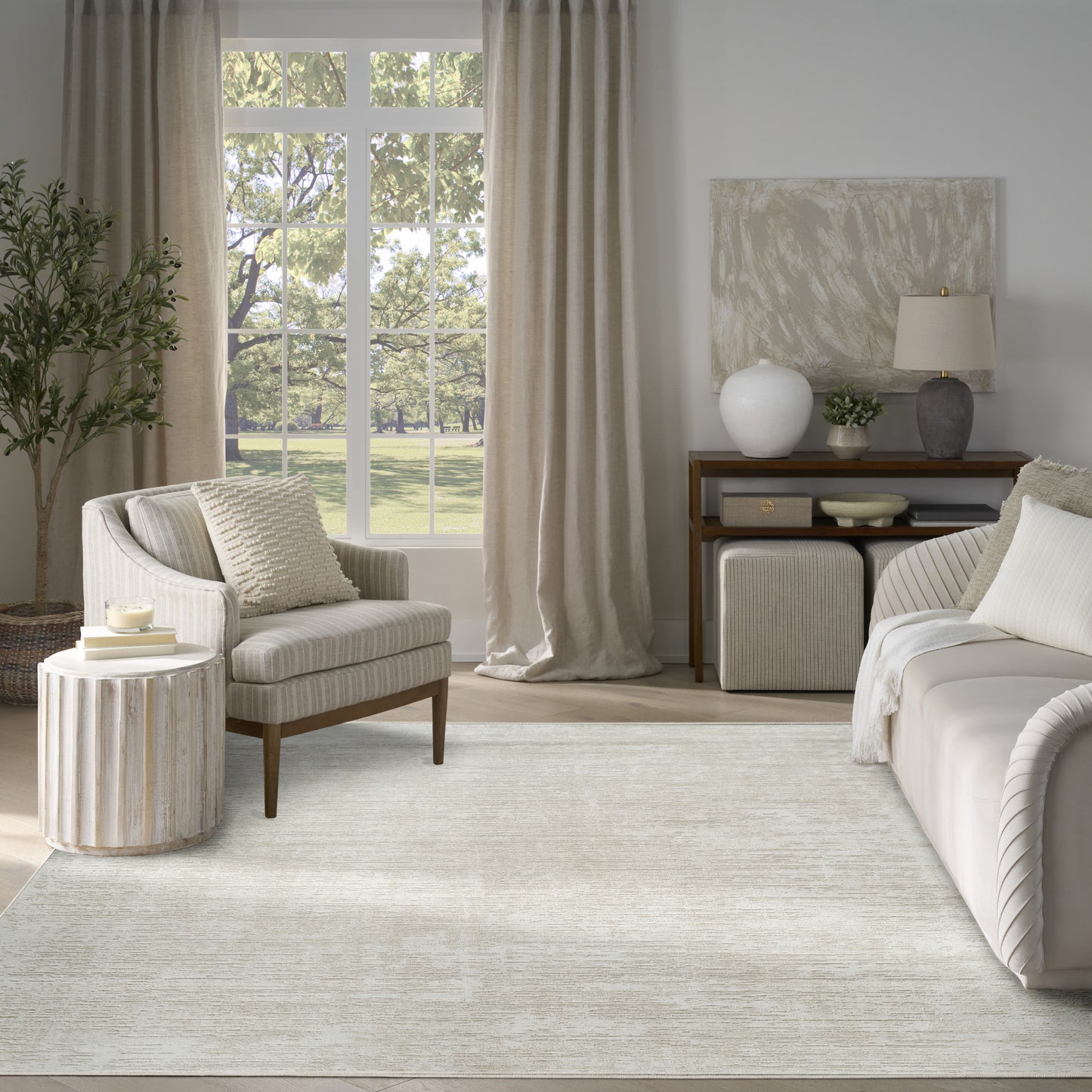 Nourison Dekor 7'10" x 9'10" Beige Modern Indoor Rug
