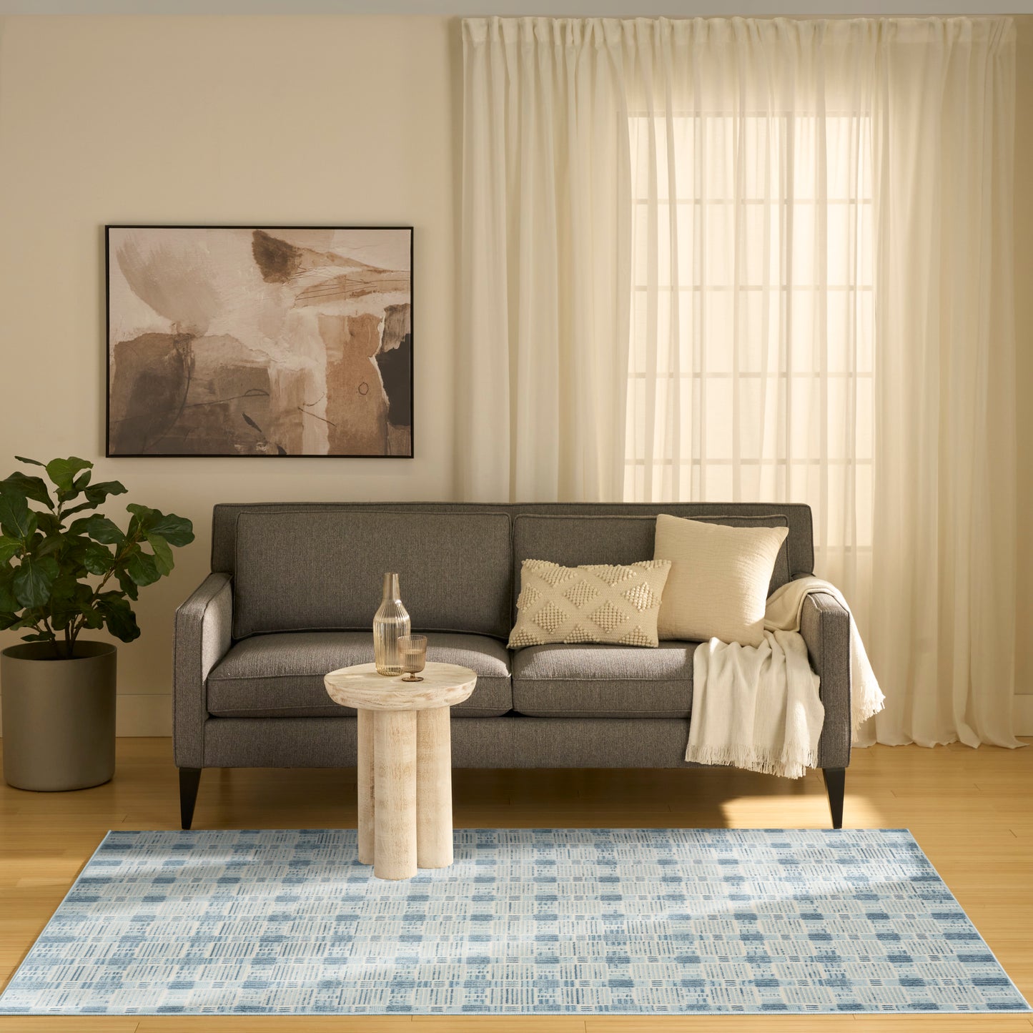 Nourison Nordic 5' x 7' Blue Modern Indoor Rug