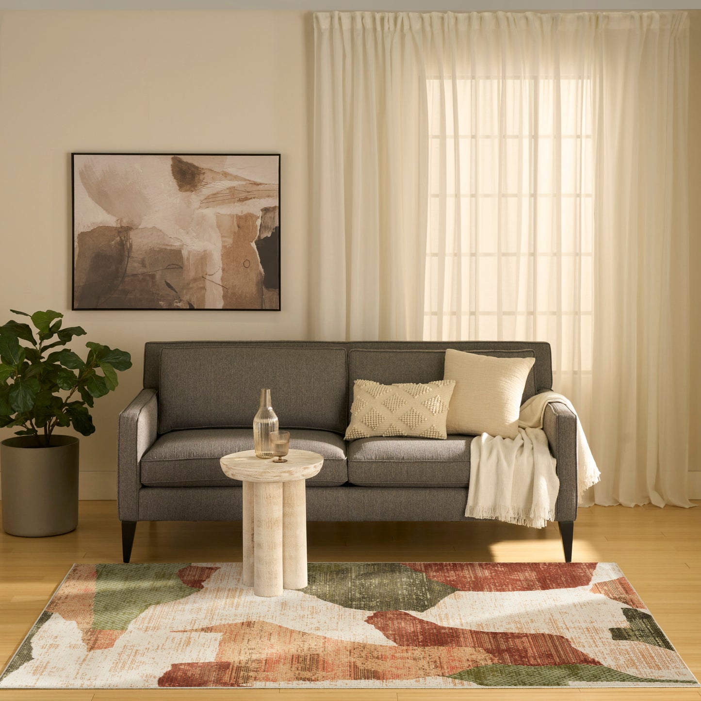 Nourison Nordic 5' x 7' Beige Multi Modern Indoor Rug