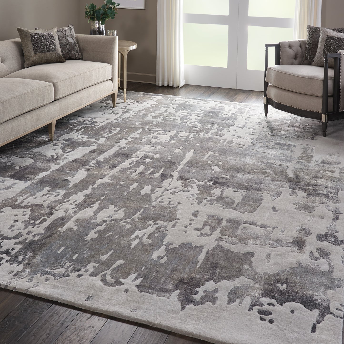 Nourison Prismatic 9'9" x 13'9" Silver Grey Modern Indoor Rug