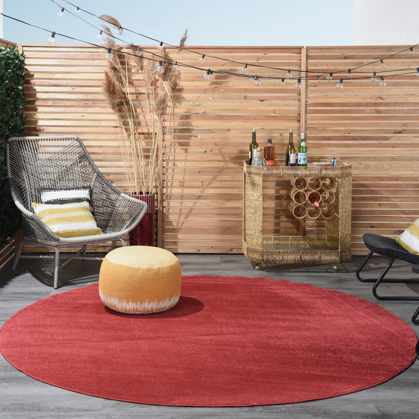 Nourison Nourison Essentials 8' x Round Brick Red Outdoor Rug