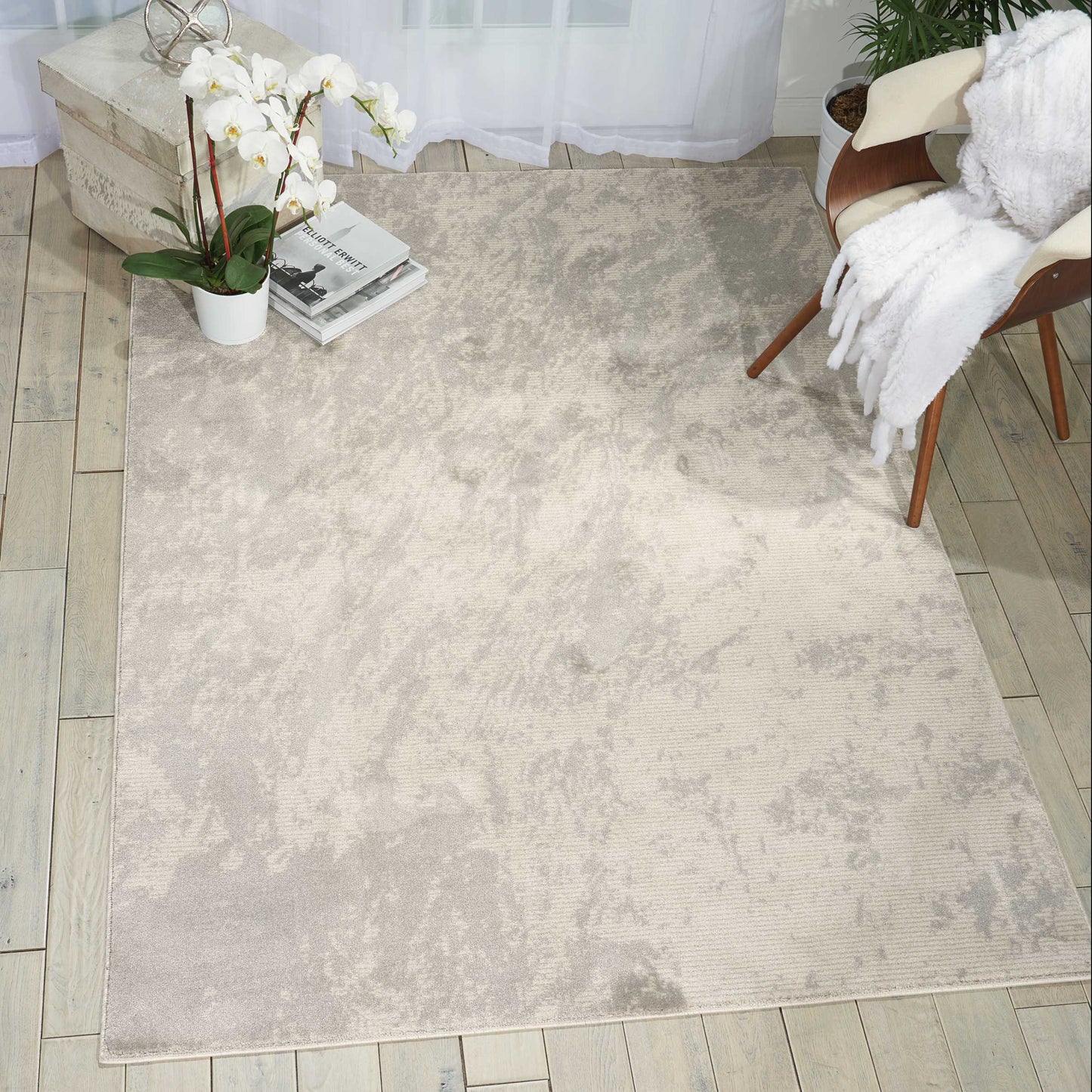 Nourison Maxell 5'3" x 7'3" Ivory/Grey Modern Indoor Rug