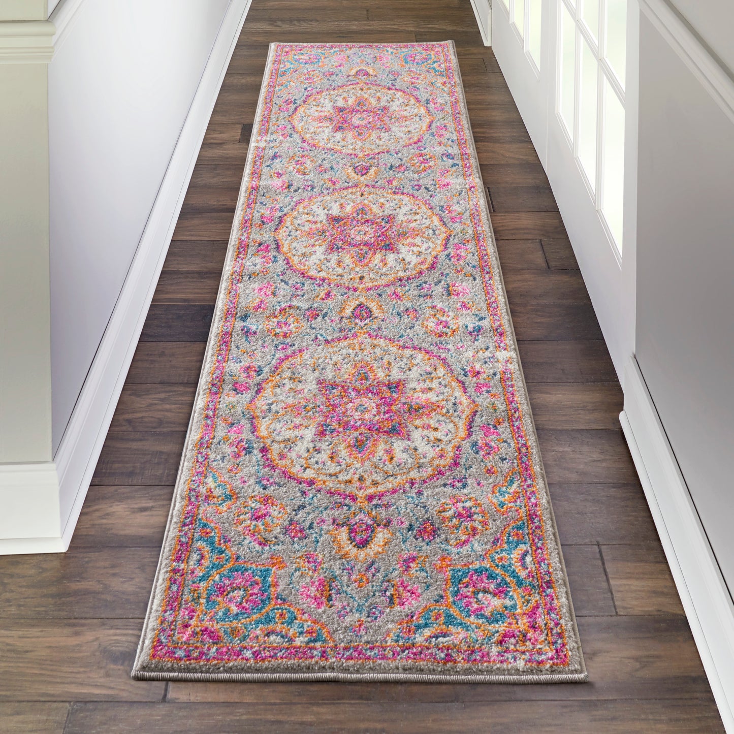Nourison Passion 2'2" x 10' Grey/Multi Transitional Indoor Rug