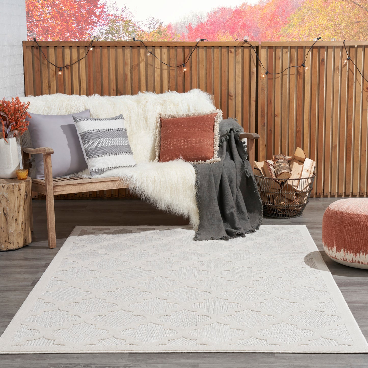Nourison Easy Care 6' x 9' Ivory White Modern Rug
