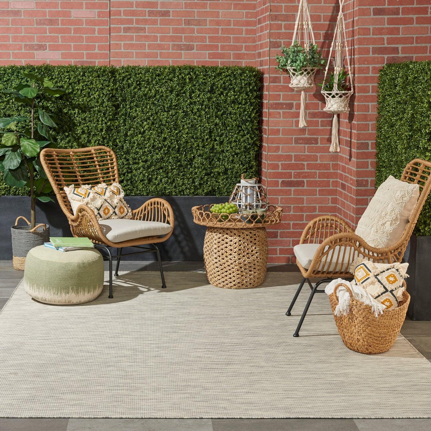 Nourison Positano 6' x 9' Light Grey Modern Rug