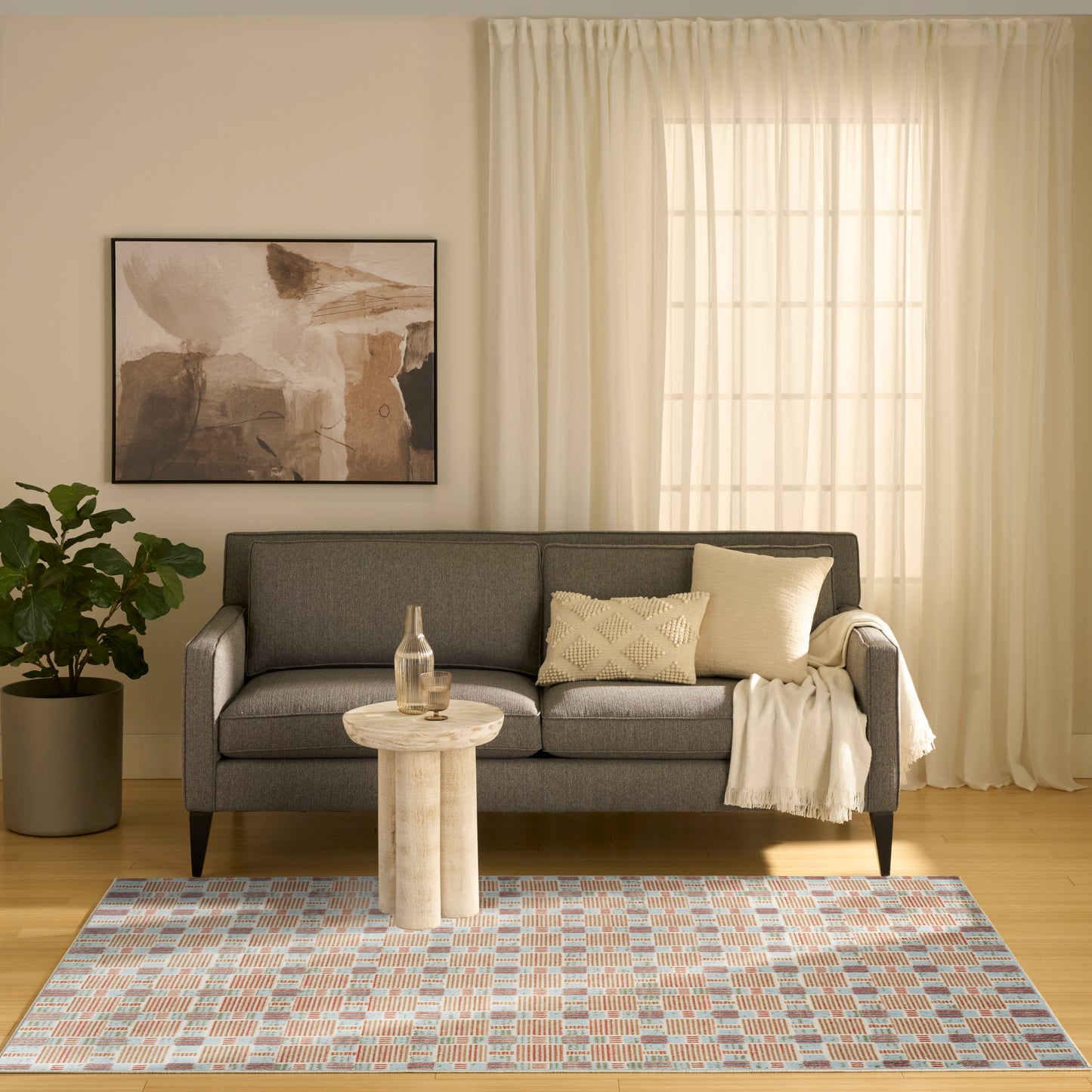 Nourison Nordic 5' x 7' Rust Multicolor Modern Indoor Rug