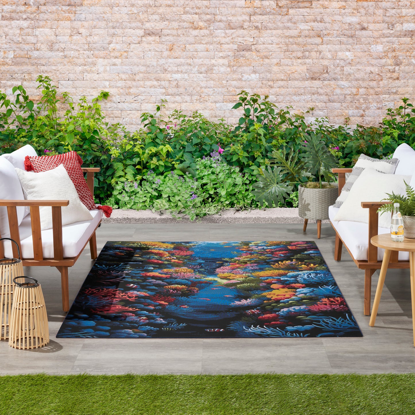 Nourison Color Splash 4' x 6' Multicolor Coastal, Nautical & Beach Rug