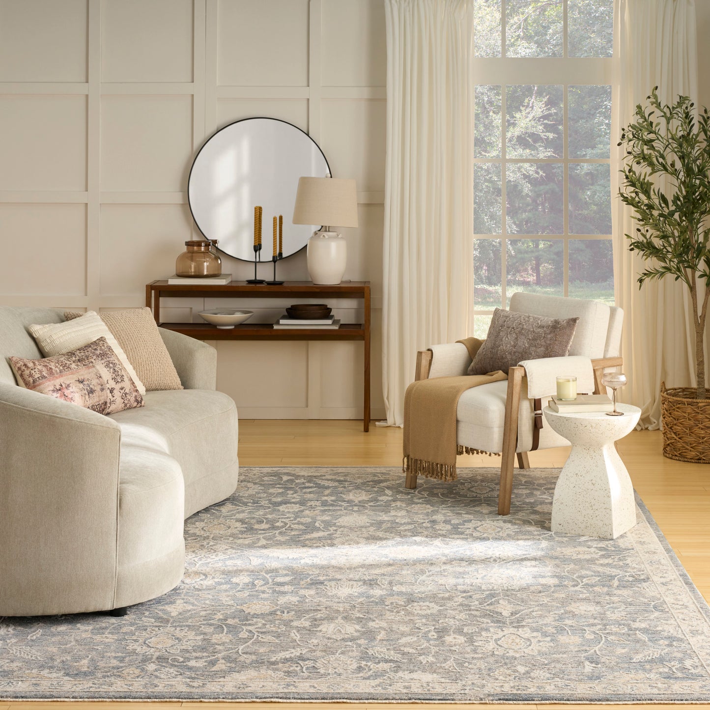 Nourison Retreat 5'3" x 7'6" Blue Vintage Indoor Rug