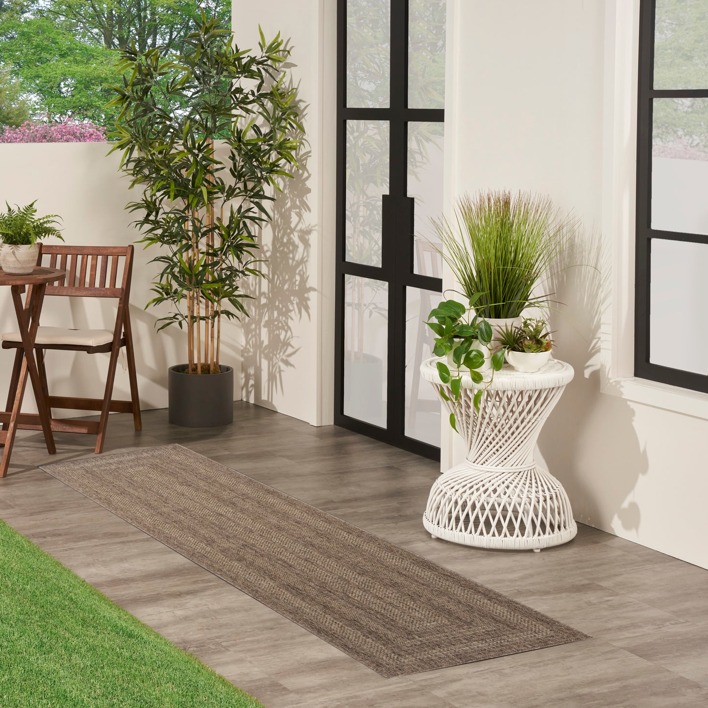 Nourison Tulum 2'2" x 8' Brown Outdoor Rug