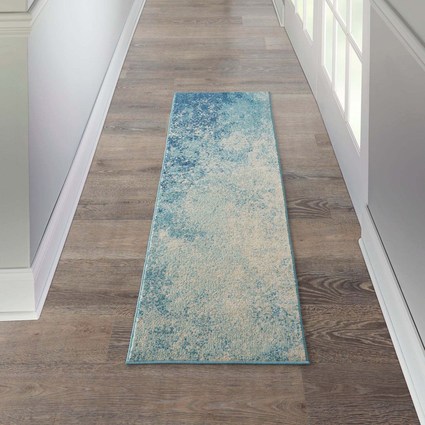 Nourison Passion 2'2" x 10' Navy Light Blue Modern Indoor Rug