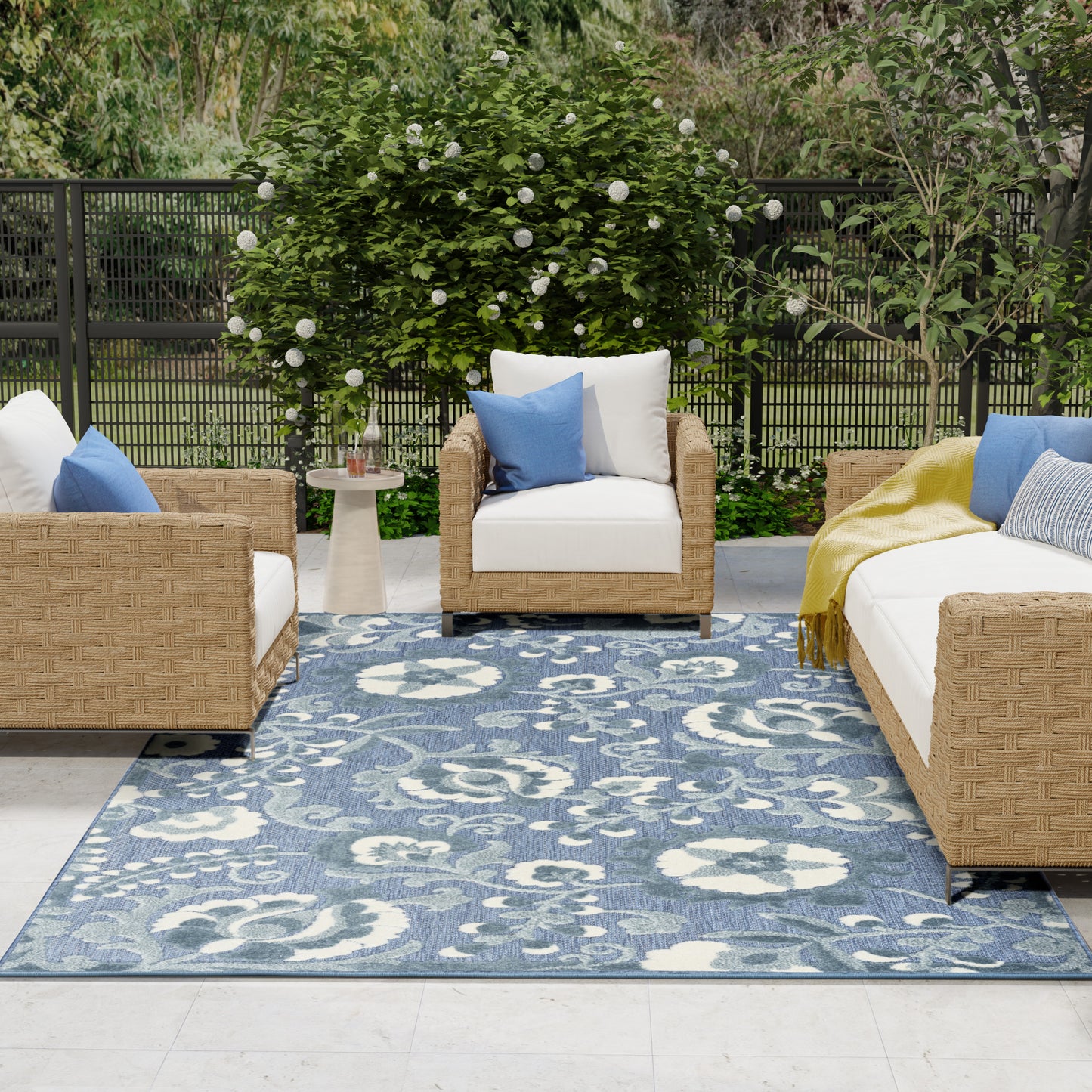 Nourison Aloha 9' x 12' Blue Farmhouse Rug