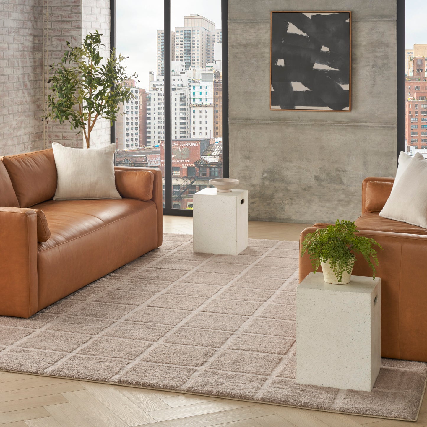 DKNY West End Ave 9' x 12' Beige Modern Indoor Rug