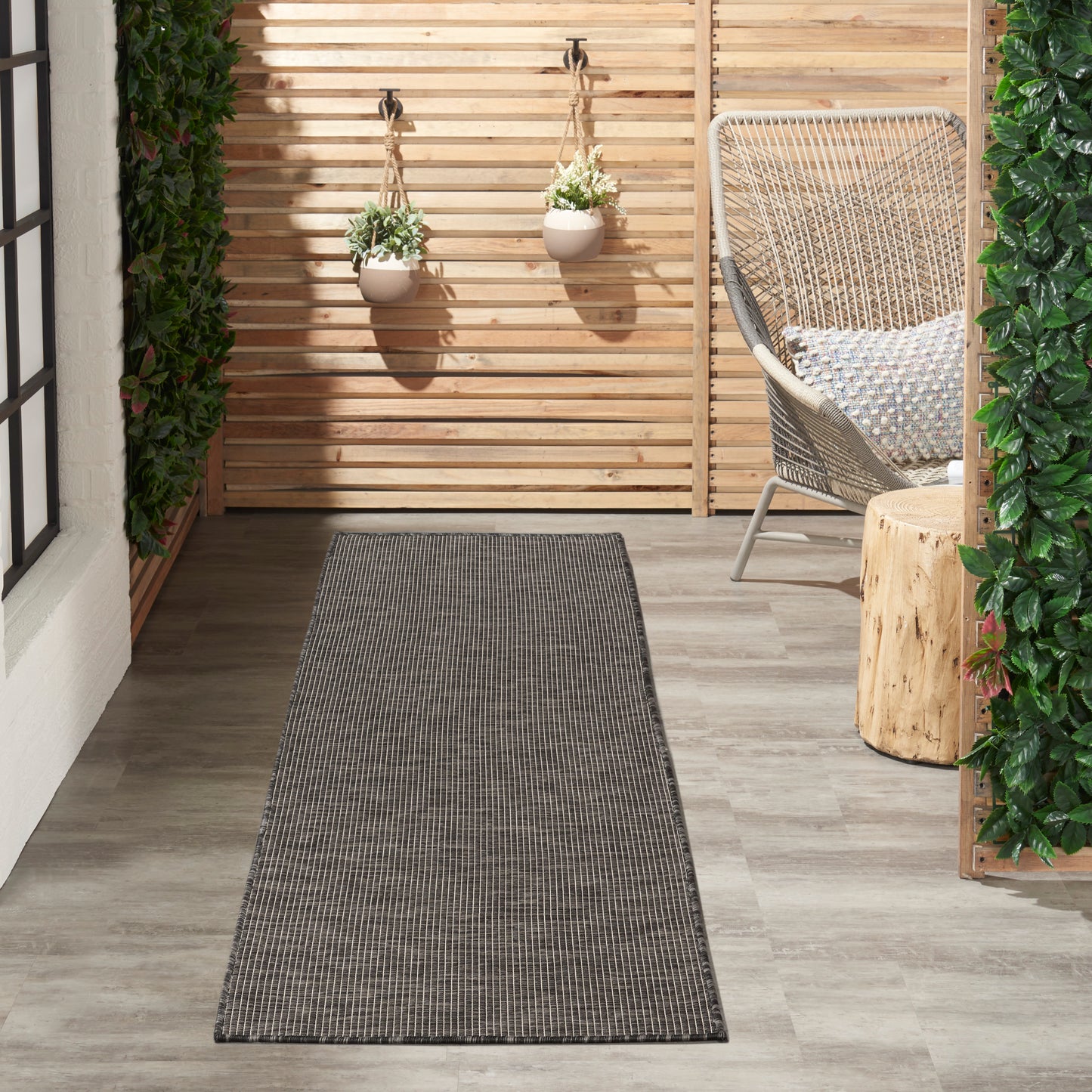Nourison Positano 2'2" x 8' Charcoal Modern Rug