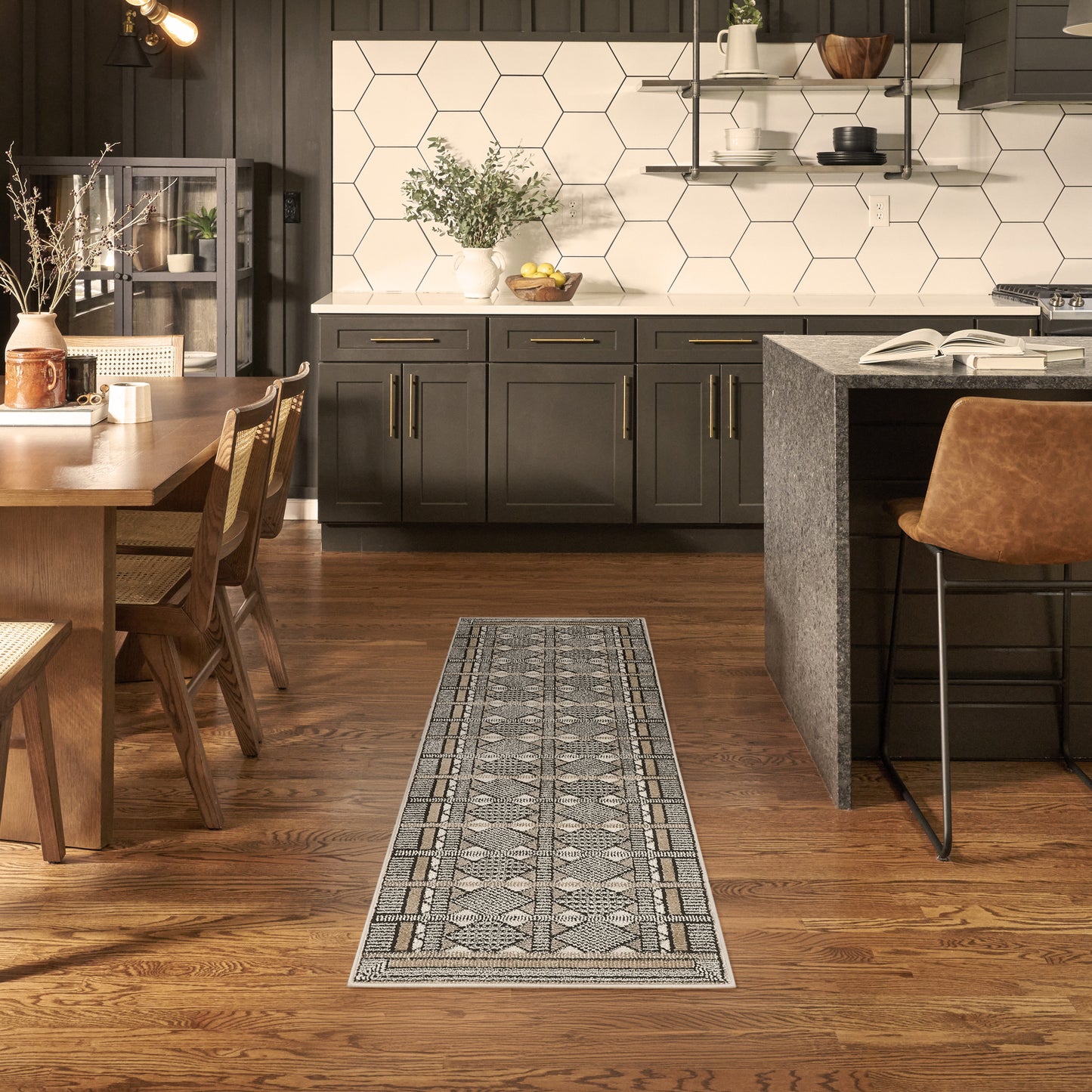 Nourison Nordic 2' x 6' Ivory Multicolor Modern Indoor Rug