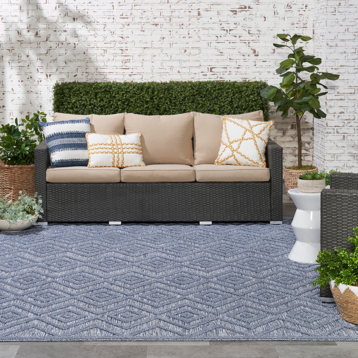 Nourison Versatile 7' x 10' Denim Blue Modern Rug