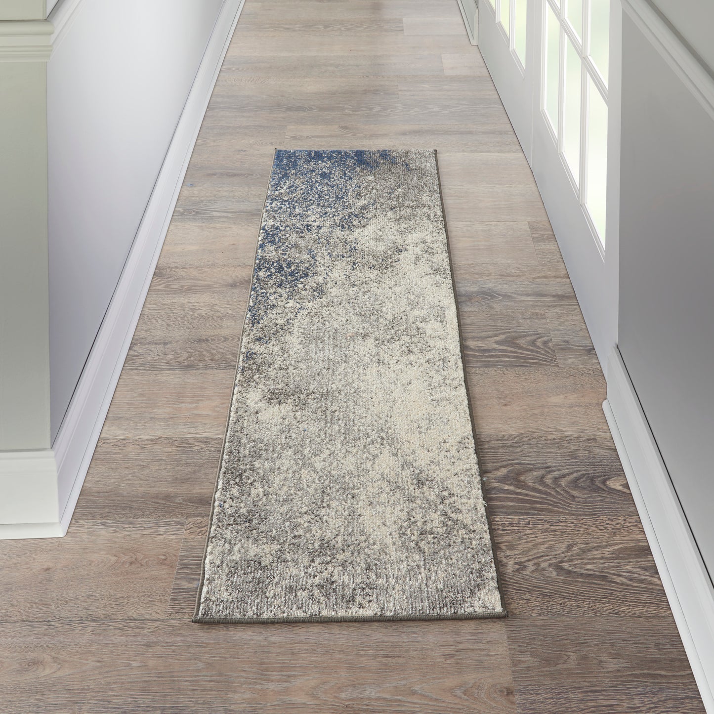 Nourison Passion 1'10" x 6' Charcoal Ivory Modern Indoor Rug