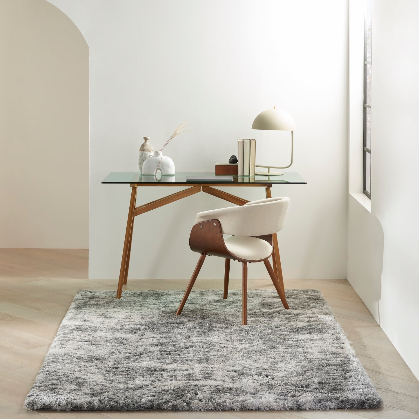 Nourison Dreamy Shag 6'7" x 9'2" Charcoal Grey Shag Indoor Rug
