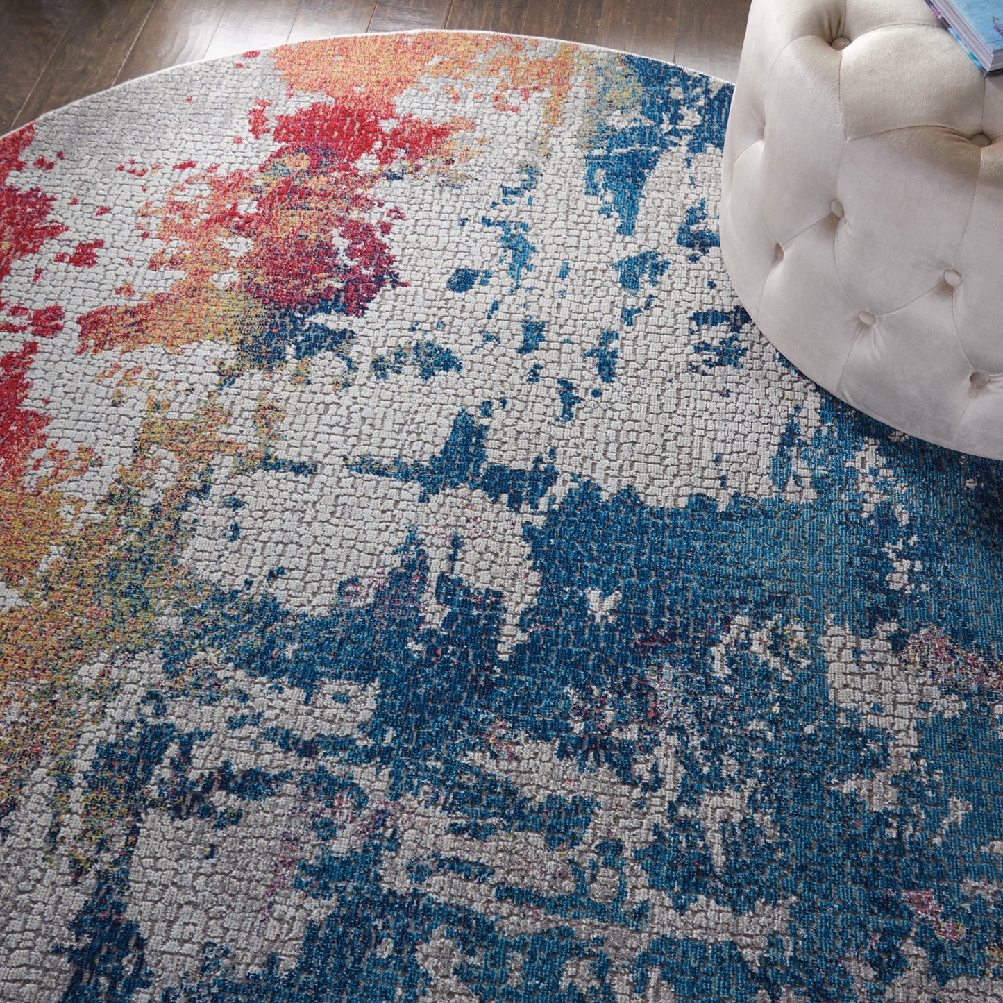 Nourison Ankara Global 6' x Round Multicolor Modern Indoor Rug