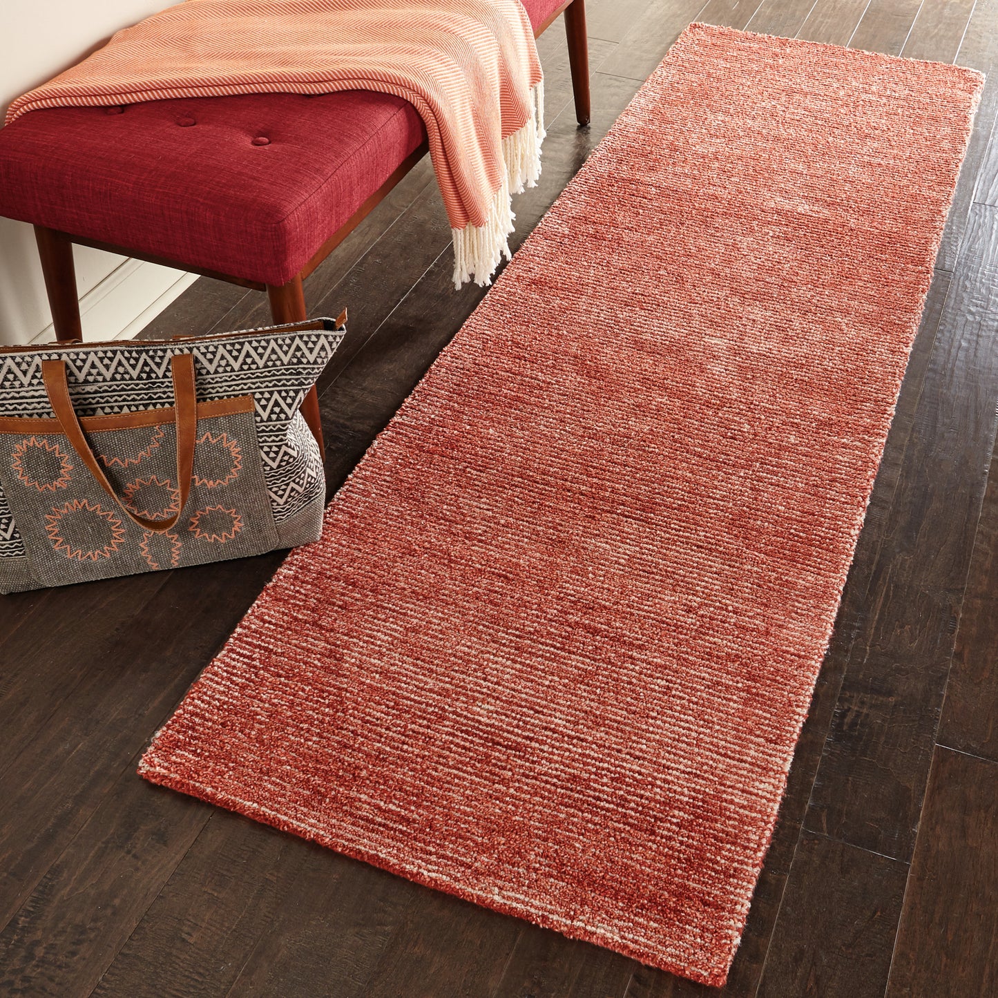 Nourison Weston 2'3" x 7'6" Brick Modern Indoor Rug