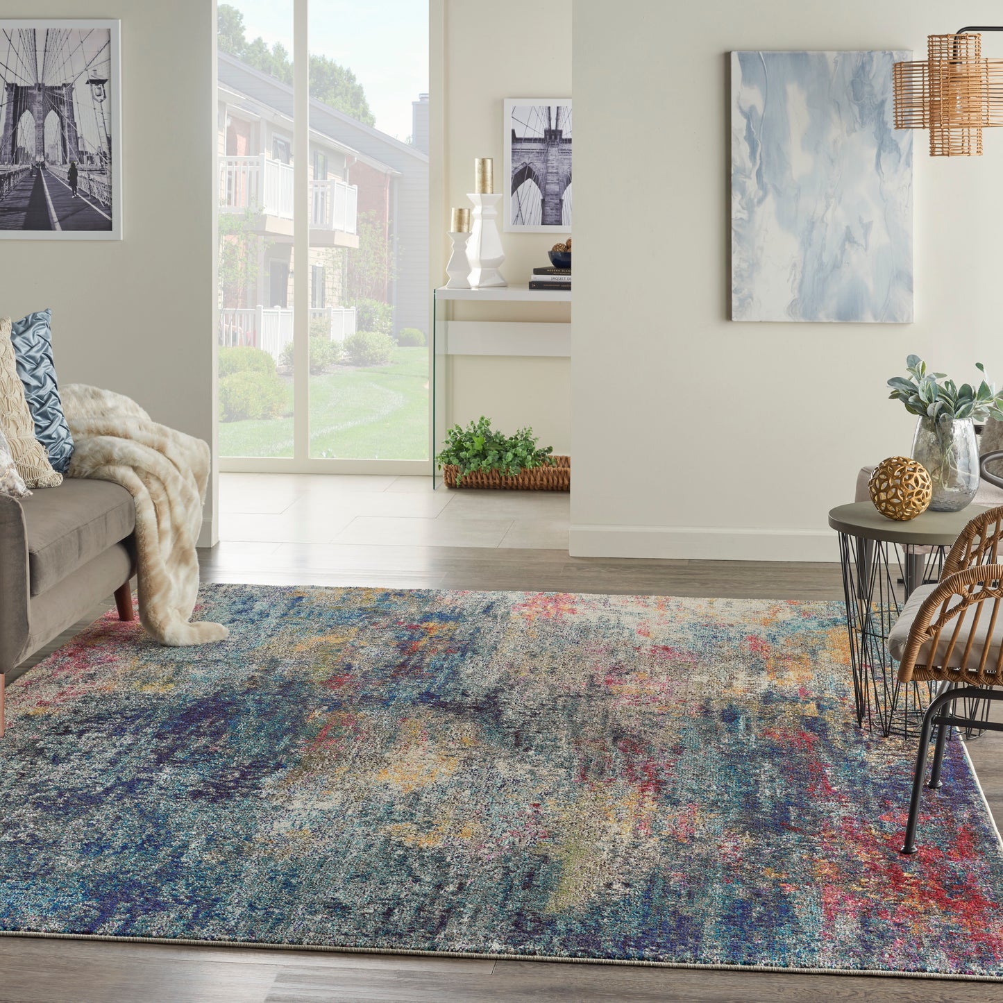 Nourison Celestial 7'10" x 10'6" Multicolor Modern Indoor Rug