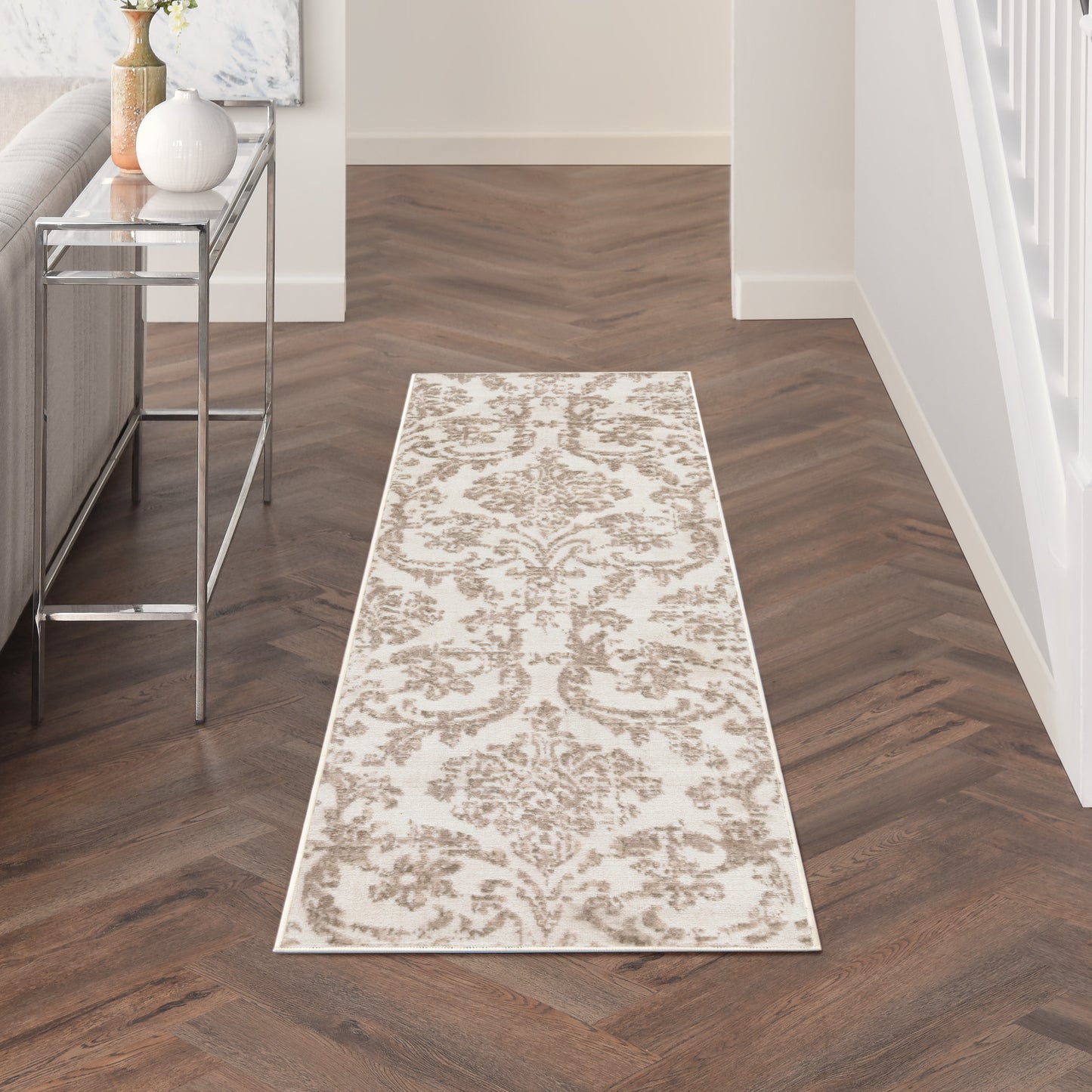 Nourison Jubilant 2'3" x 7'3" Ivory Beige Vintage Indoor Rug