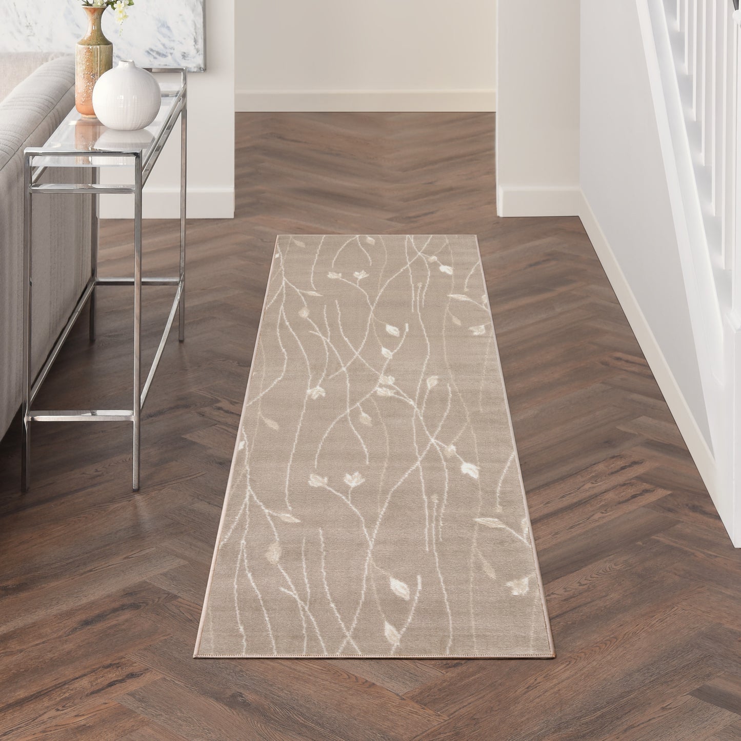 Nourison Grafix 2'3" x 7'6" Beige Modern Indoor Rug