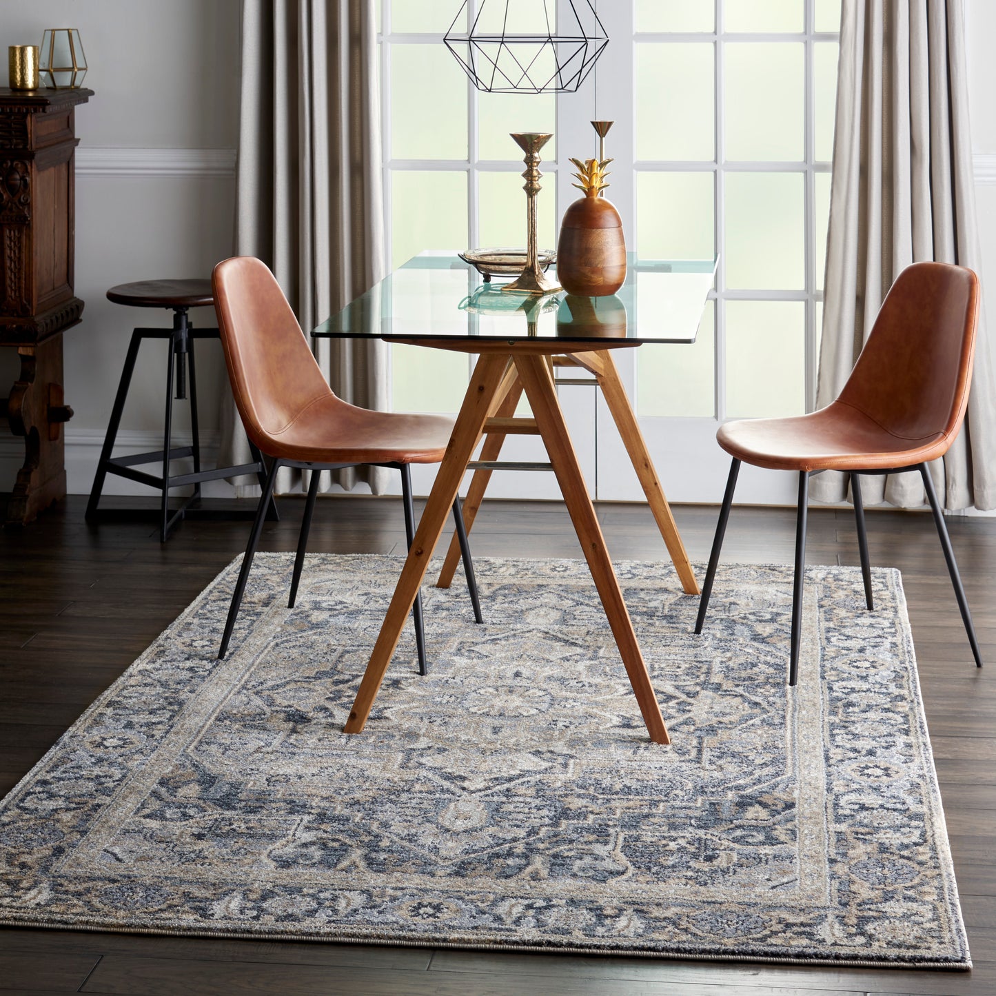 Nourison Moroccan Celebration 3'10" x 5'10" Navy Vintage Indoor Rug