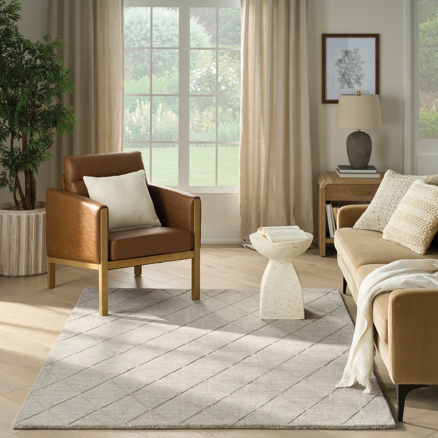 Nourison Wool Haven 3'9" x 5'9" Grey Modern Indoor Rug