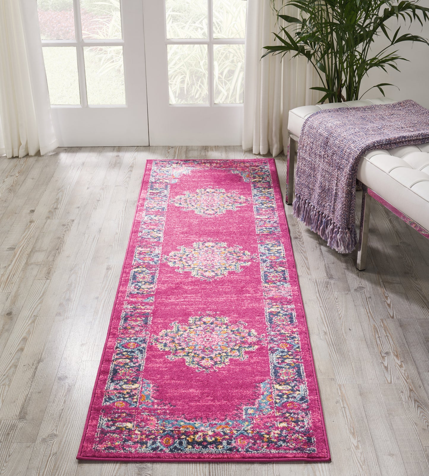 Nourison Passion 2'2" x 7'6" Fuchsia Bohemian Indoor Rug