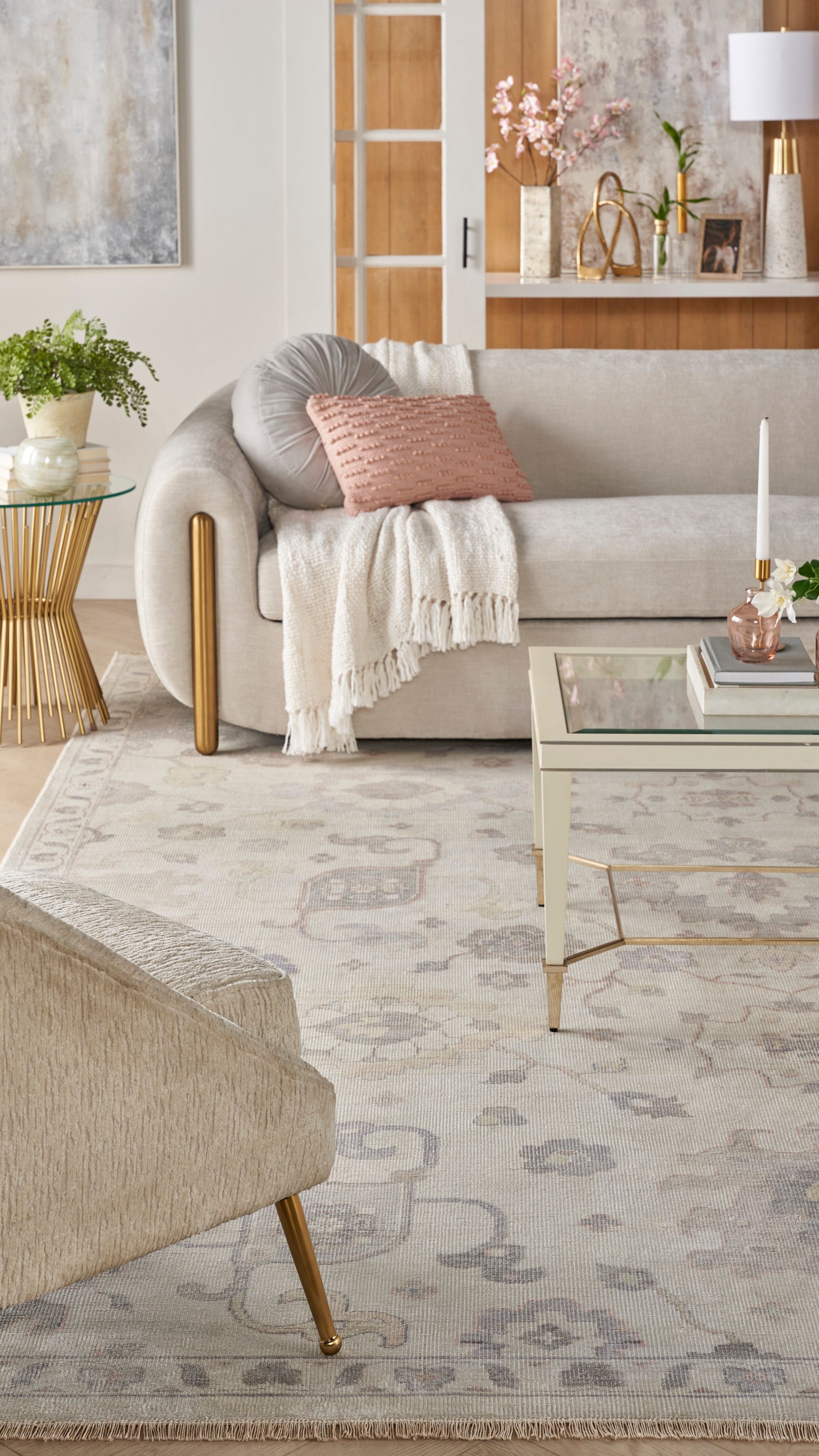 Nourison Aldora 5'6" x 8' Ivory Grey Vintage Indoor Rug