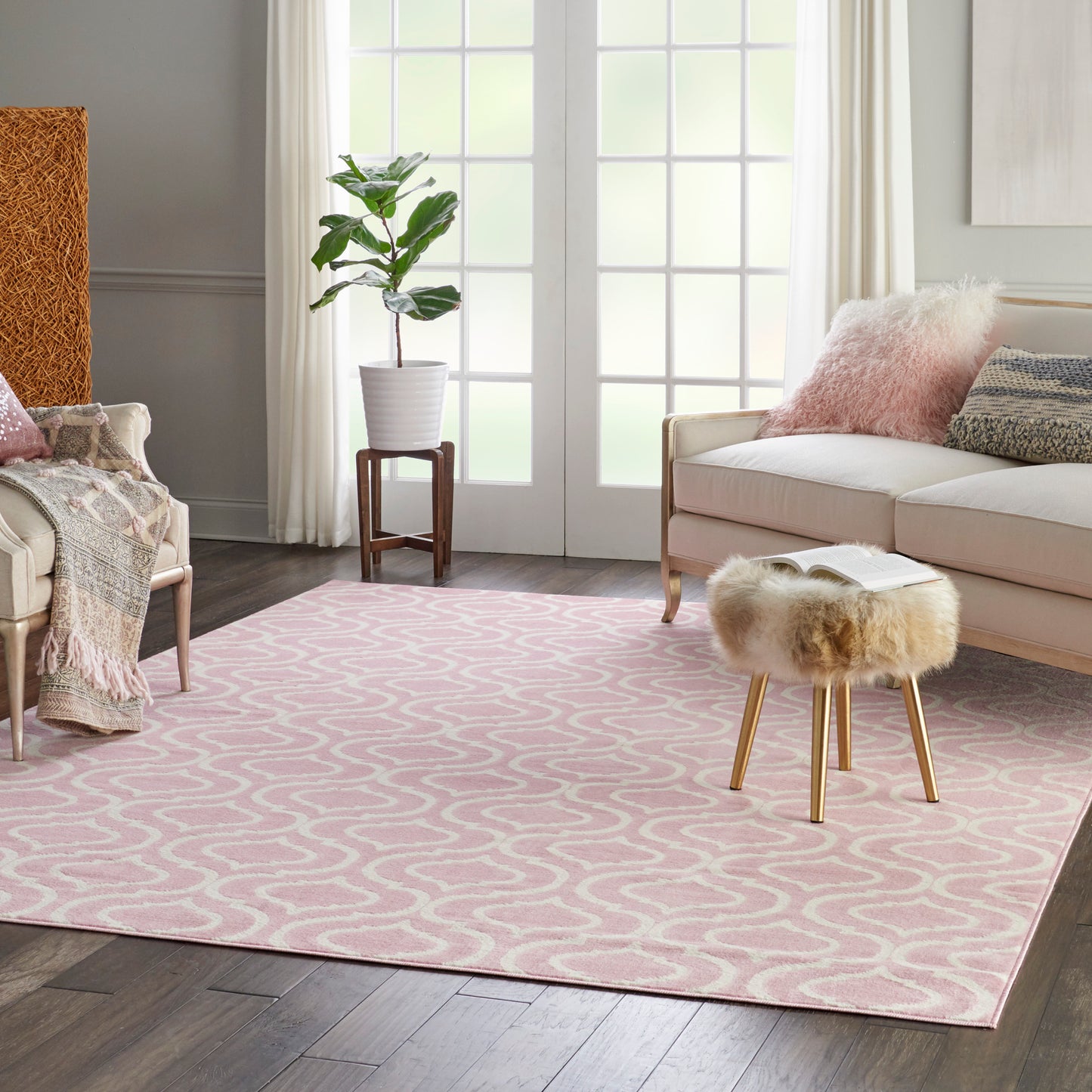 Nourison Jubilant 7'10" x 9'10" Pink Contemporary Indoor Rug